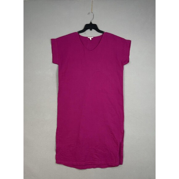 Eileen Fisher Dresses & Skirts - Eileen Fisher Dress Womens Small Magenta Fuchsia Pink Crinkle Gauze Coastal Luxe